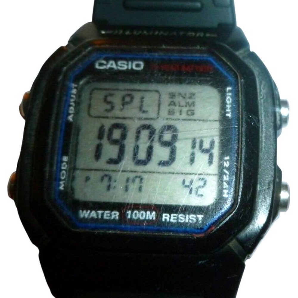 Casio Illuminator Men's Watch F‑108WH – Black Resin Digital Watch with Backlight